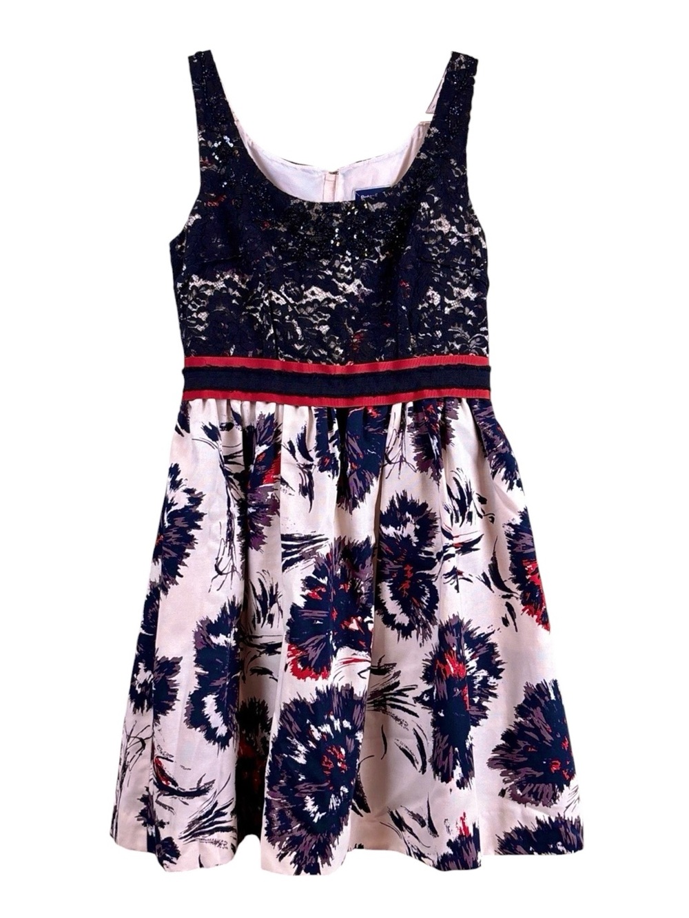 Peter Som Made in Kind Anthropologie Blossoms Floral Sequin Lace Dress Size 10